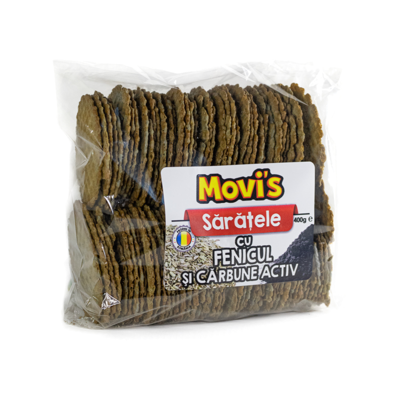 Sărățele cu fenicul și cărbune activ 400g